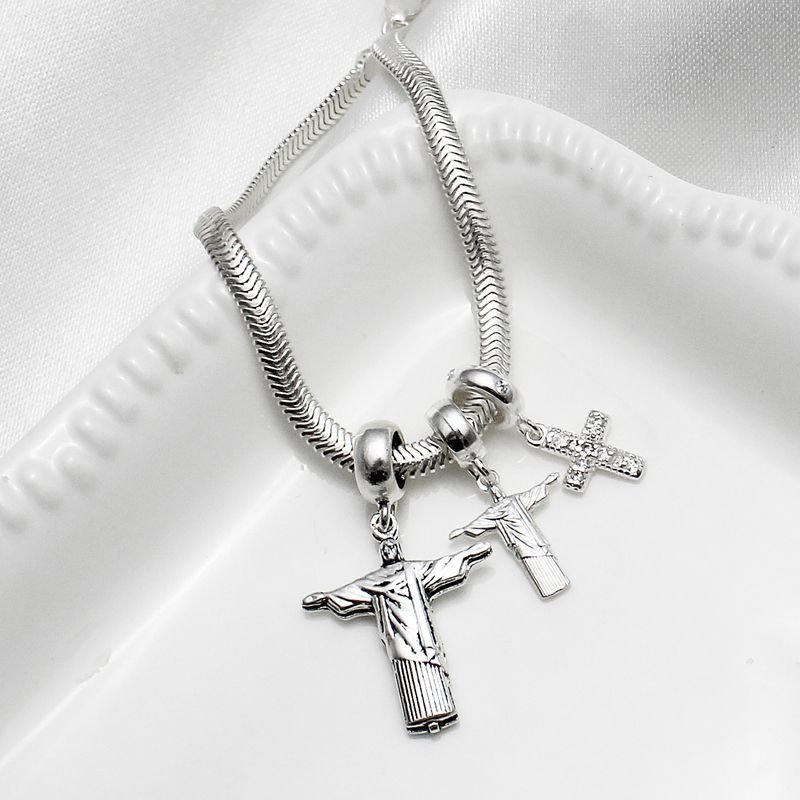 Berloque Prata 990 Cristo Redentor 12mm