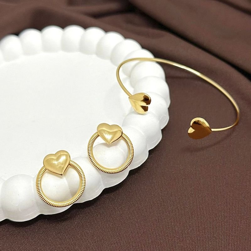 Bracelete Liso C/ 2 Coração Liso
