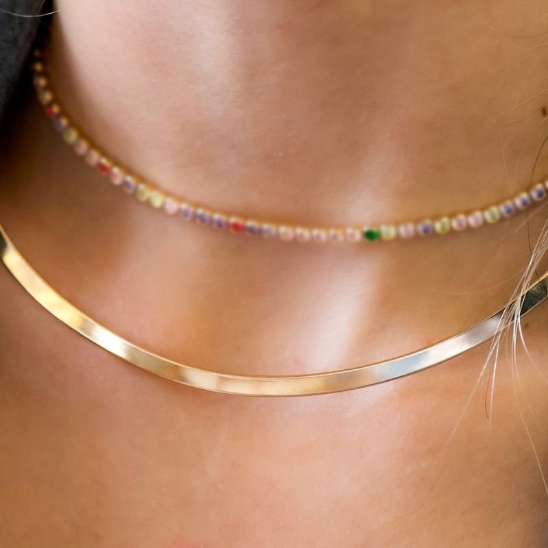 Chocker Chapa Lisa 2.38mm C/ Alongador