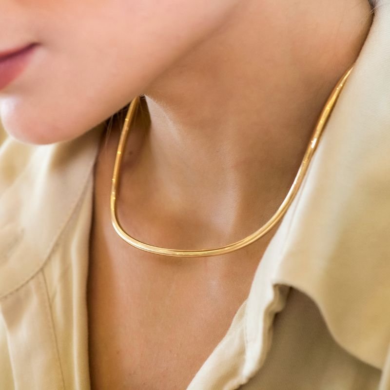 Chocker Tubo 3mm Liso Ondulado