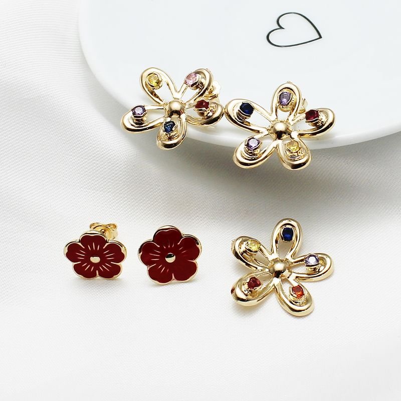 Pingente Flor Petalas Vazadas C/ Zirconia Colorida