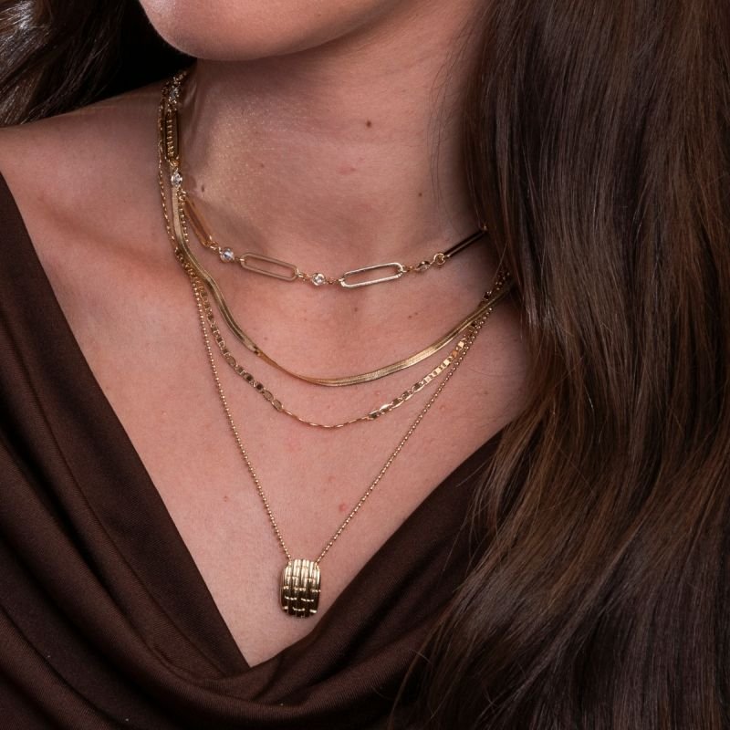 Pingente Oval Textura Retangular