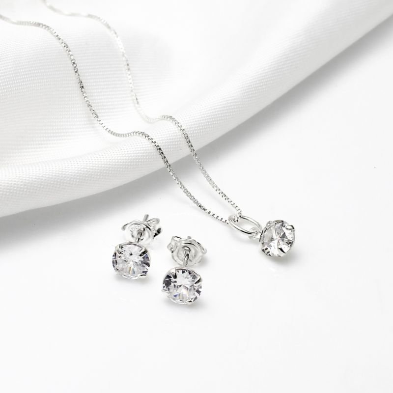 Pingente Prata Ponto De Luz Redondo 6mm Zirconia Cristal
