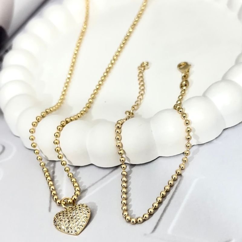 Pulseira 16+4cm Bolinhas Continuas 2mm