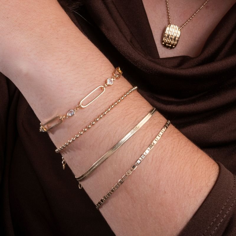 Pulseira 16+4cm Bolinhas Continuas 2mm