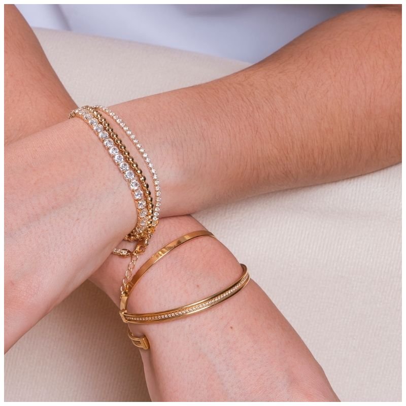 Pulseira 16+4cm Corrente Zirconia 4mm