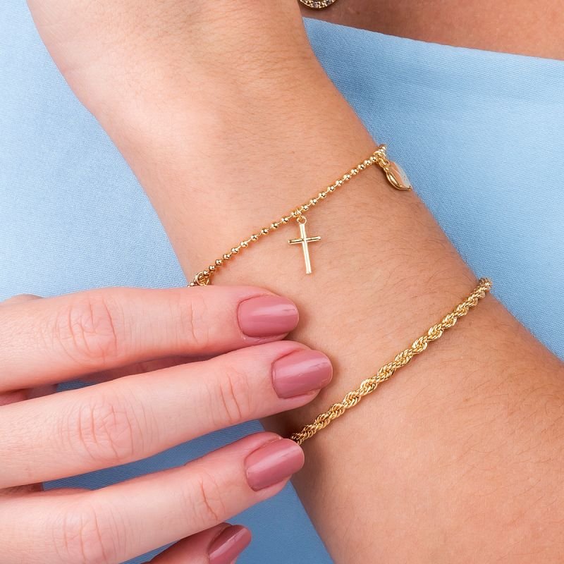 Pulseira 16+4cm Veneziana Bolinha Três Graças